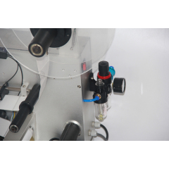 LM60 Flattening Labeling Machine Semi Automatic Pneumatic Plane Bottle Labeling Machine With Vacuum Pump