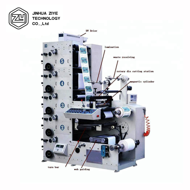 FPL320-5 Mini Non Woven Flexo Printing Machine Online Mini Flexo Printers For PVC PET OPP PE Film