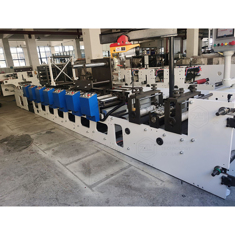 ZY-350P Macchina da stampa flessografica flessografica intermittente a petalo con servomotore a bobina stretta a 6 colori