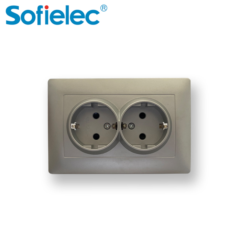 16A  250V New Technology Smart Wall Switch 2 Gang 1 way