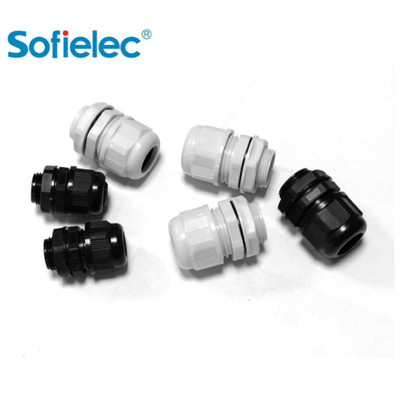 IP68 waterproof MG16 plastic long thread nylon cable gland  grey