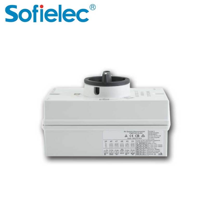 PV DC Isolator switch FMPV16-ELR2 series DC1200V 4P 16A CB TUV CE SAA aporval IP66 waterproof disconnector switch