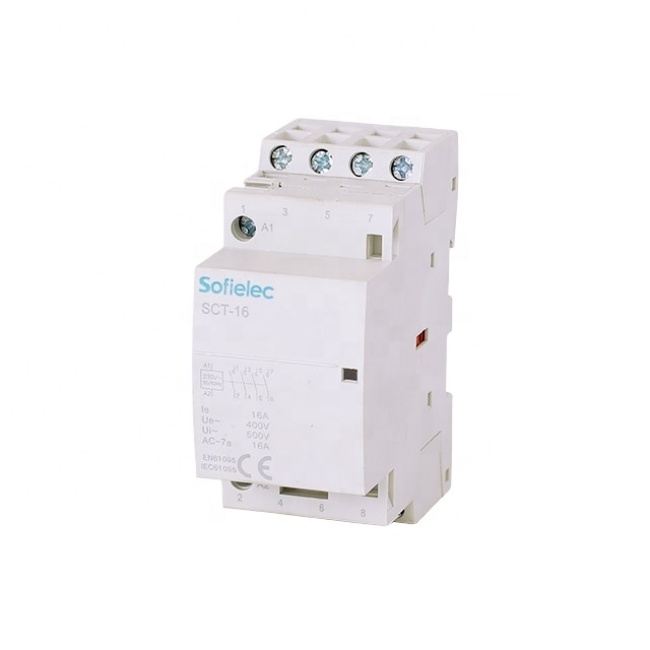 4P 25A, 63A home use Best price electric modular household AC contactor manual control 4P 25A, 63A