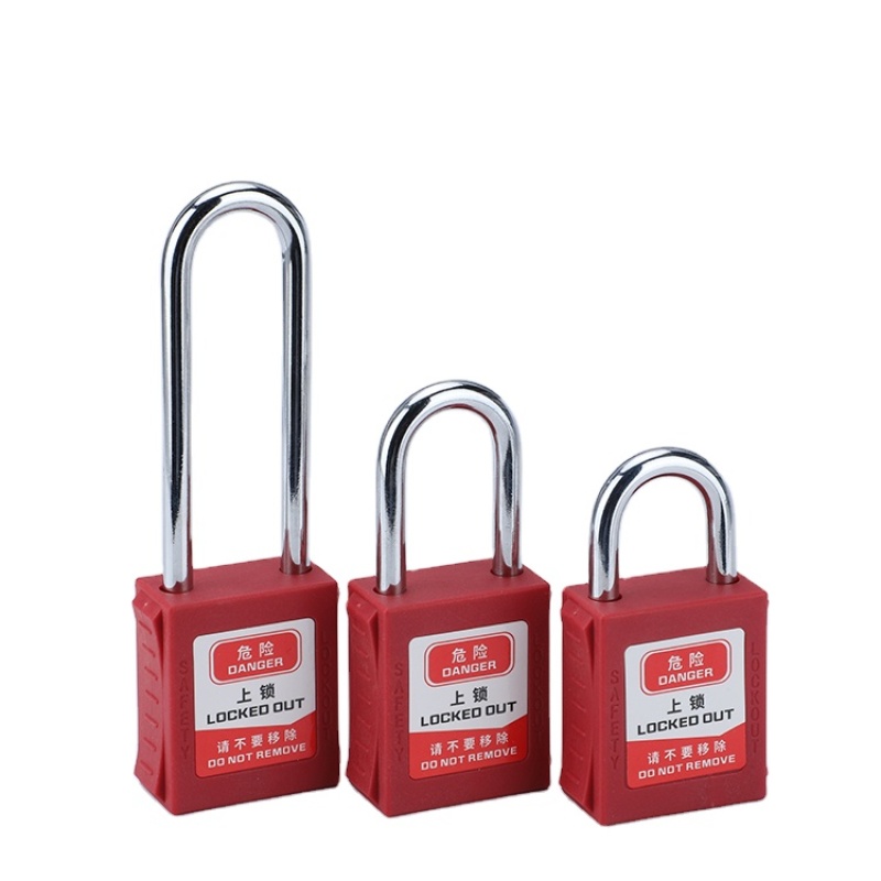 Red Color 25mm steel shackle industrial key safty padlock