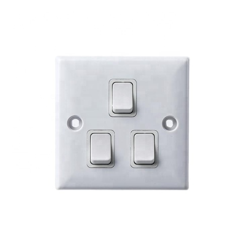 CE 86*86mm 3 gang 1 way Wall Switches with 250V
