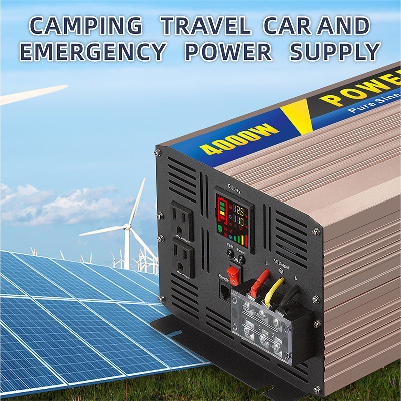 Smart E-display high frequency pure sine wave power inverter