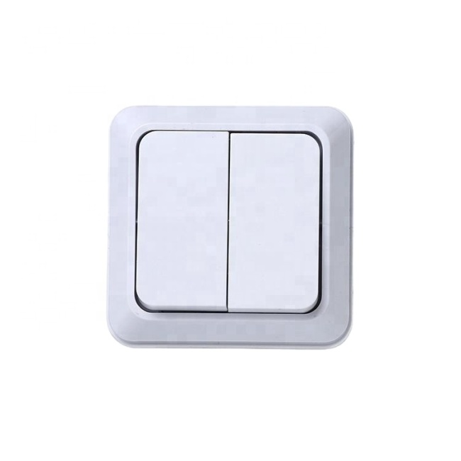 10A 250v CE Durable PC Wall Push 2 Pin Flat Socket Switches