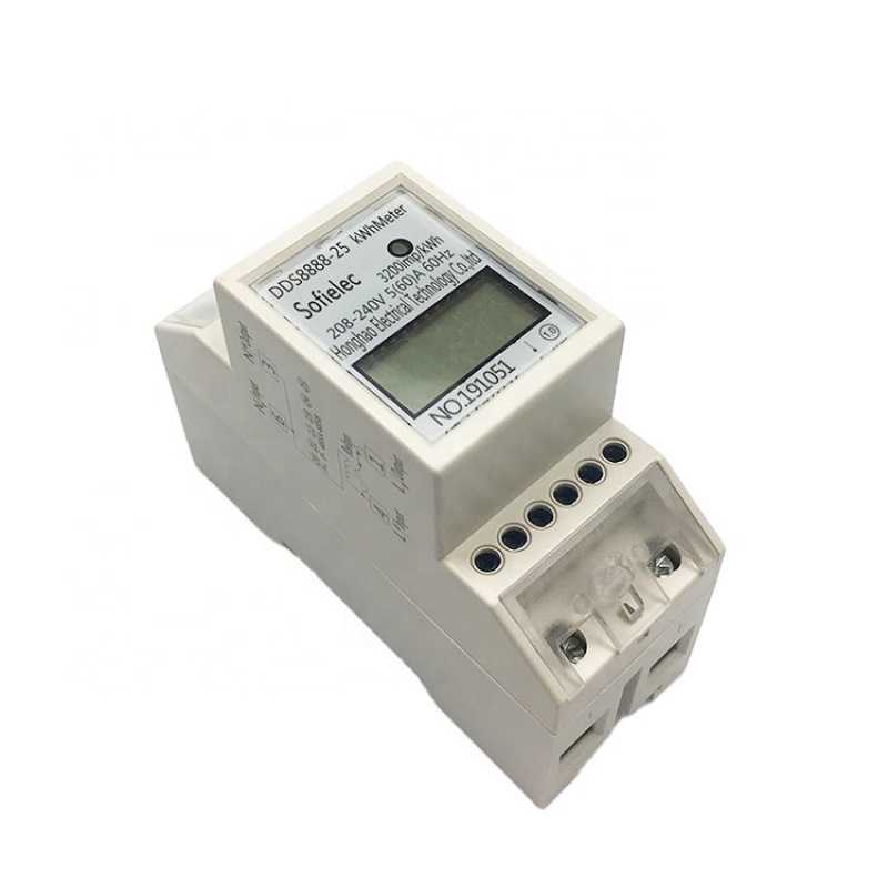 Europe hot sale single phase din rail digital type Energy meter with rs485 relay