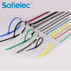 Werkseitig selbstsichernder Kabelbinder aus Nylon 66 mit Etiketten, Kabelbinder