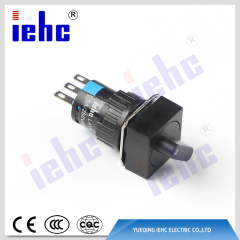 iehc LAY90 series high quality 16mm 2 or 3 position square head selector rotary push button switch