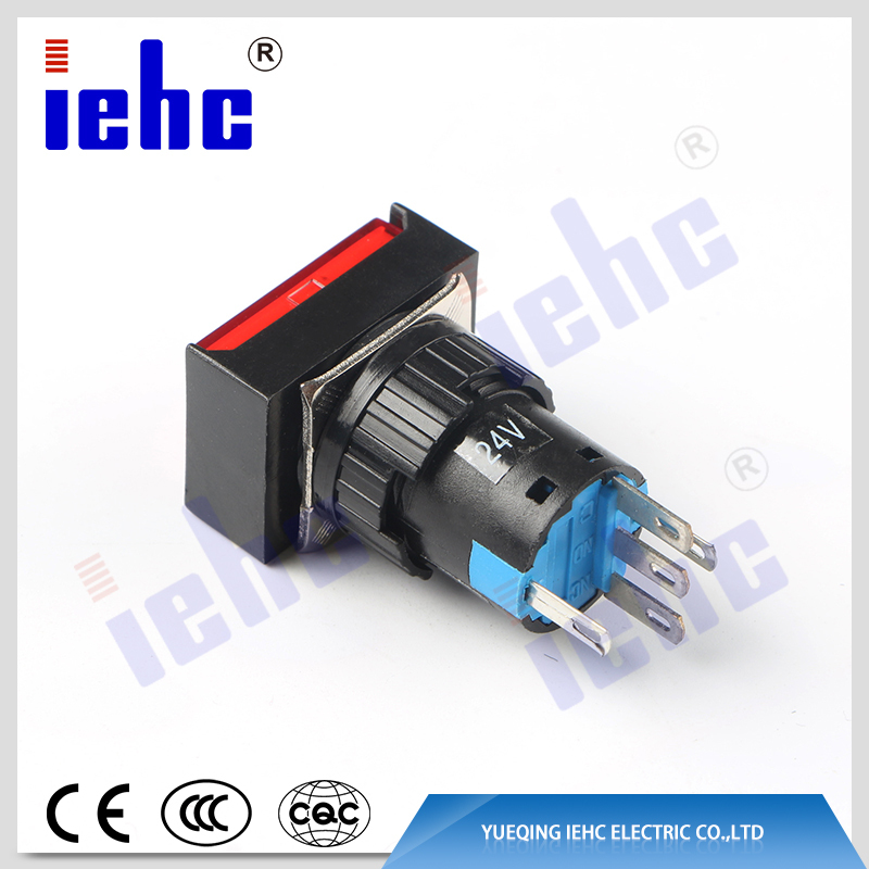 iehc LAY90 series high quality 16mm illuminated push button switch with LED light