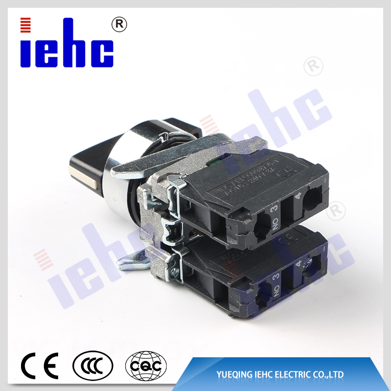 iehc high quality YB4-BJ53 XB4 series 3 position spring return rotary selector switch with long handle