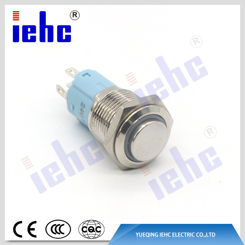 YHJ series Factory supply 5 pin waterproof ring illuminated 16mm led momentary pushbutton