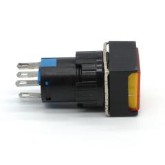 iehc LAY90 series high quality 16mm illuminated square push button switch with LED light