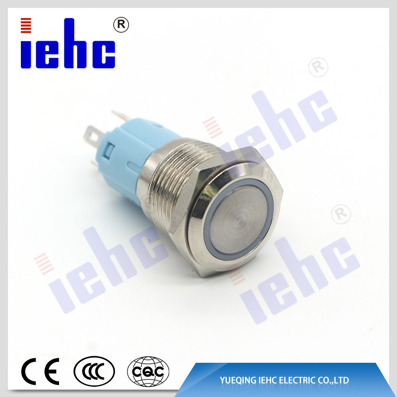 YHJ16-261 illuminated waterproof latching push button switch ip67