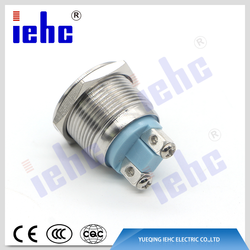 YHJ series factory supply 19mm 2pin ip67 green waterproof anti-vandal led metal indicator light
