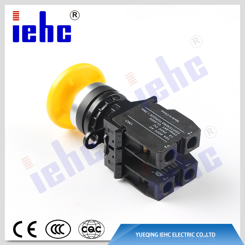 iehc LA42 series high quality 250C AV 10A mushroom waterproof momentary push button switch