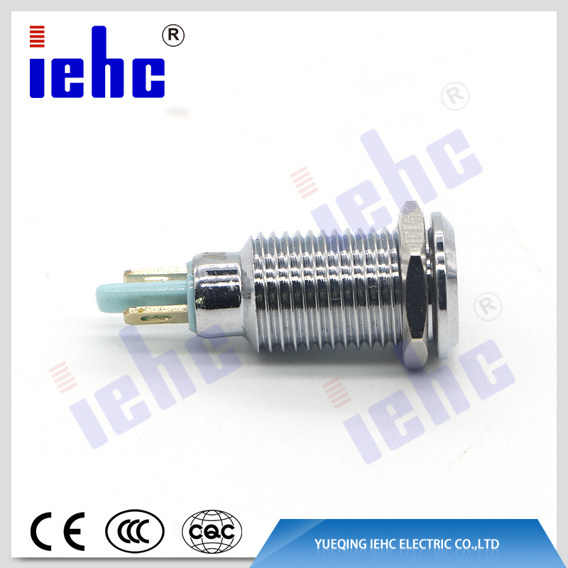 YHJ series China manufacturer 2pin 10mm waterproof white led metal indicator lights