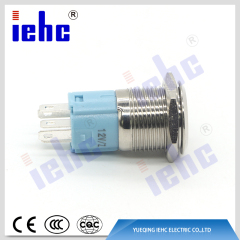 YHJ16-261metal 12v led latching push button