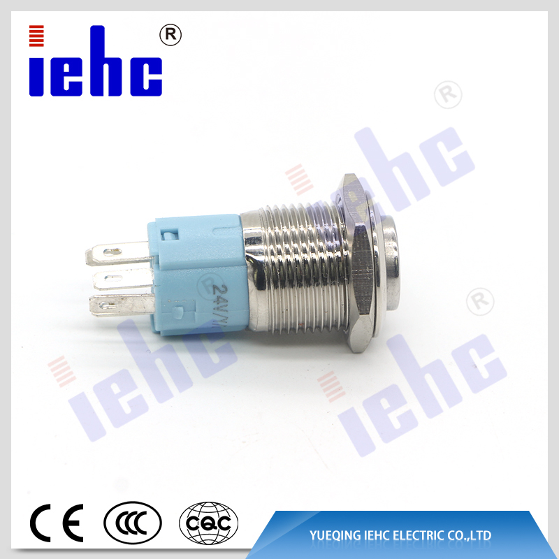 YHJ series Factory supply 5 pin waterproof ring illuminated 12v led latching pushbutton switch