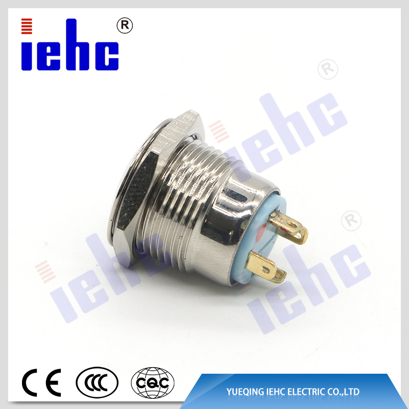 YHJ series 16mm 12v dpst push button switch