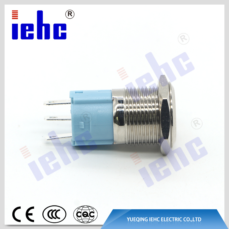 YHJ series new design factory supply 16mm high round cap momentary metal push button switch