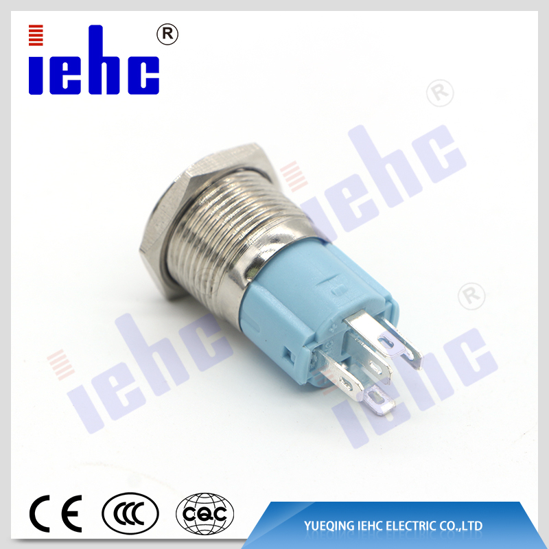 YHJ16-261 waterproof 12v led 16mm magnetic switch push button