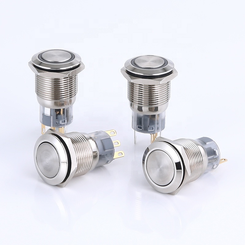 iehc YHJ16-261 waterproof 12v led 16mm magnetic switch push button