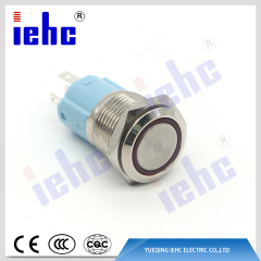 YHJ16-261 5A 250V 5 pin red led illuminated waterproof self-locking metal push button switch