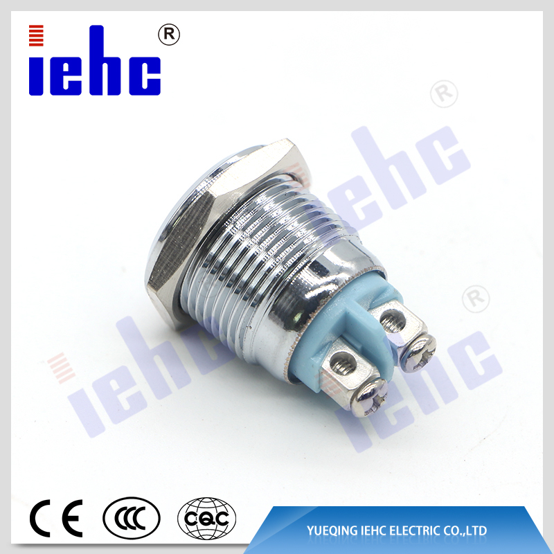 YHJ series factory supply 3V 6V 12V 24V 36V 48V 110V 220V 16mm 2 pin waterproof green led anti-vandal metal indicator light