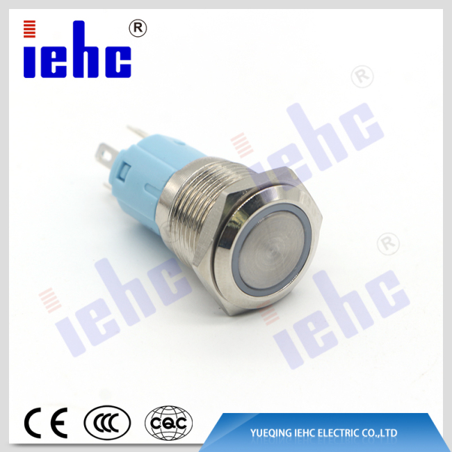 YHJ16-261 waterproof 12v led 16mm magnetic switch push button