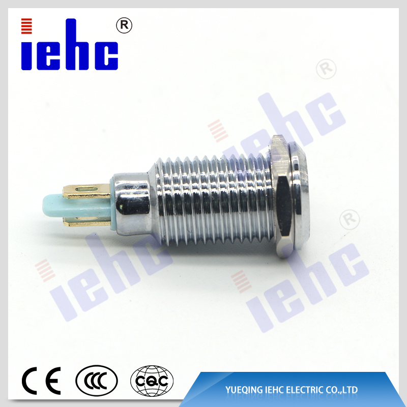 YHJ series China manufacturer 2pin 10mm waterproof blue led metal indicator lights