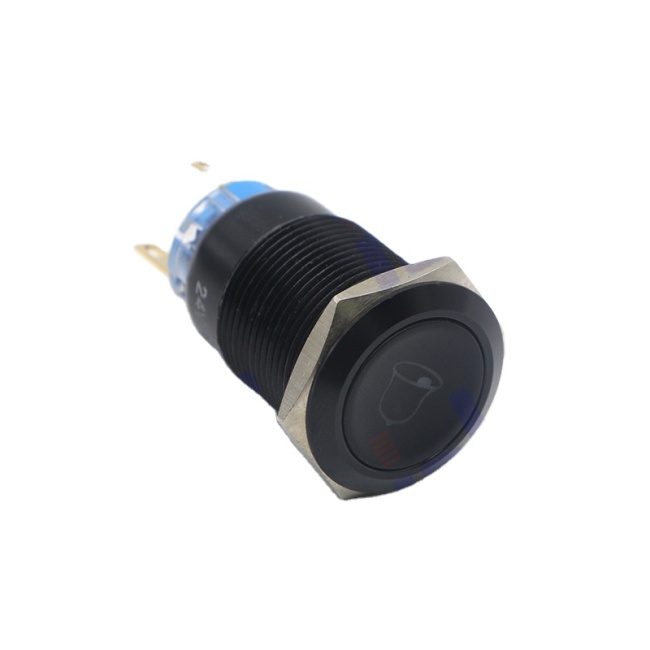 iehc YHJ series 16mm 2pin waterproof anti-vandal illuminated metal push button switch