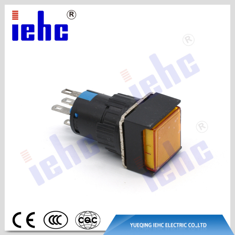 LAY90 series 16mm colored illuminated push button switch