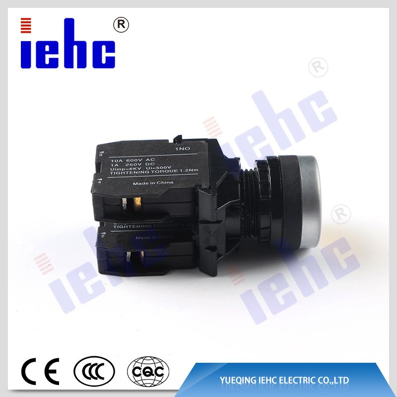 iehc high quality LA42-11BN series 22mm spring return momentary round flat push button switch