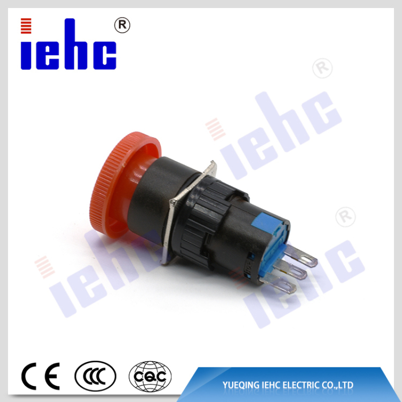iehc high quality 250C AV 3A red color mushroom waterproof emergency stop push button switch