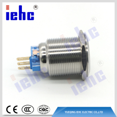 YHJ series factory supply 3 pin 22mm waterproof anti-vandal metal latching push button switch