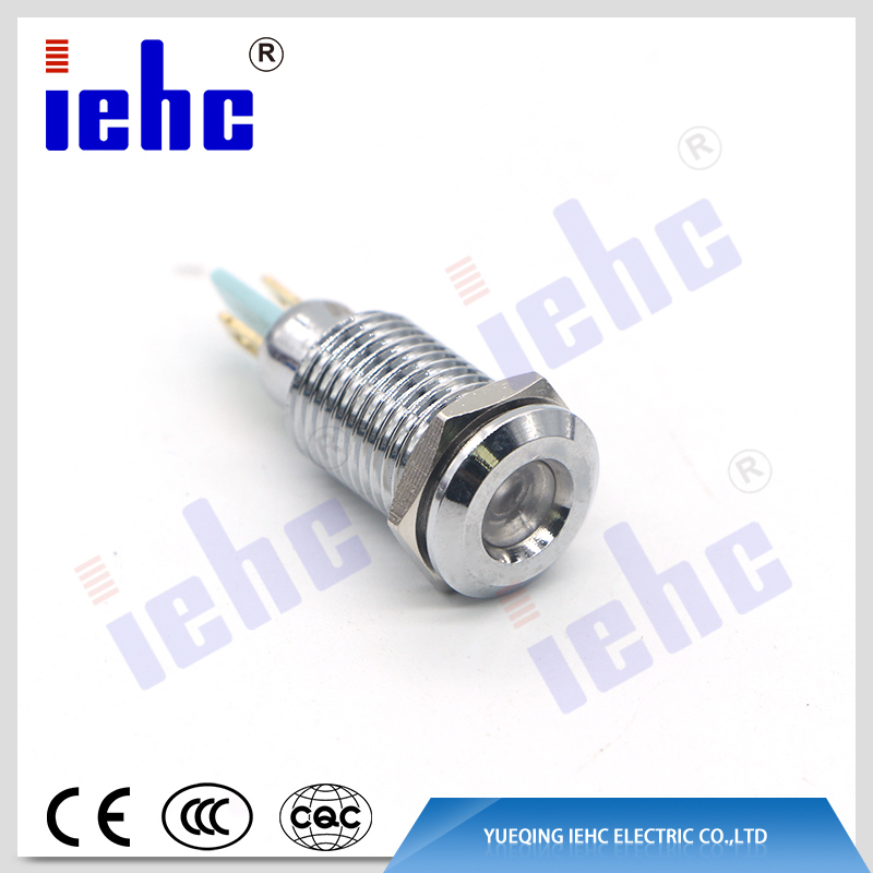 YHJ series China manufacturer 2pin 10mm waterproof white led metal indicator lights