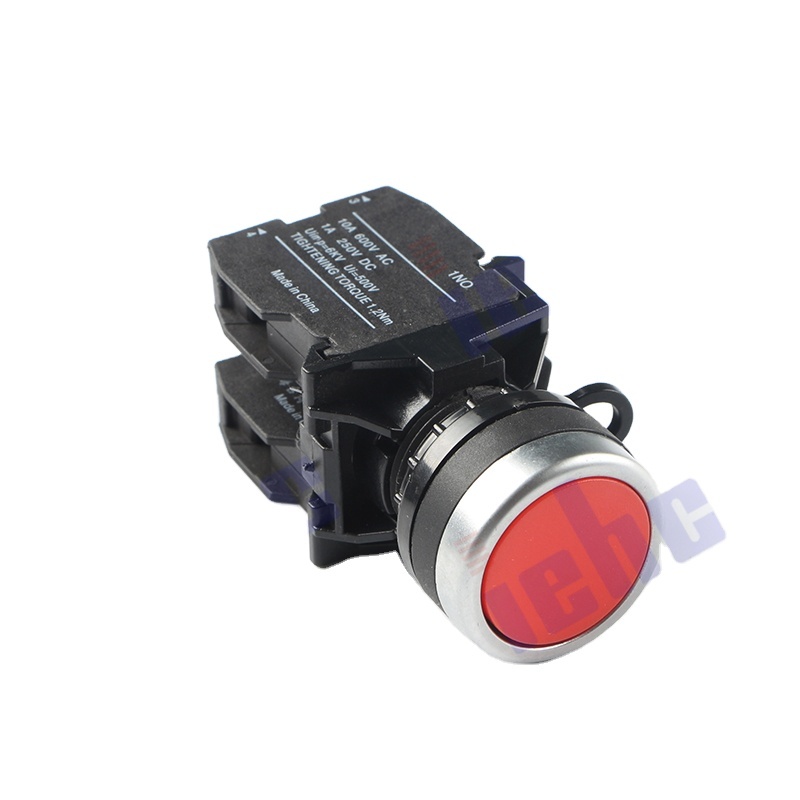 iehc high quality LA42-11BN series 22mm spring return momentary round flat push button switch