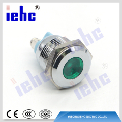 YHJ series factory supply 3V 6V 12V 24V 36V 48V 110V 220V 16mm 2 pin waterproof green led anti-vandal metal indicator light