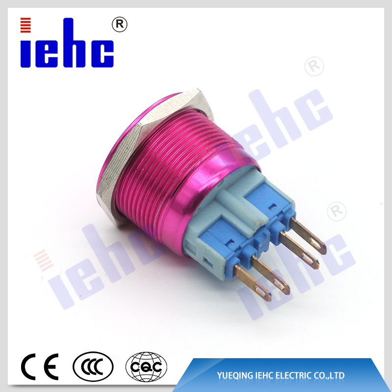 YHJ series factory supply new design 16mm on-off metal push button switch