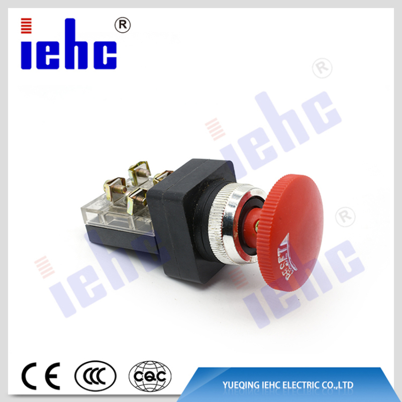 iehc screw terminal momentary emergency stop rotary return mushroom push button switch