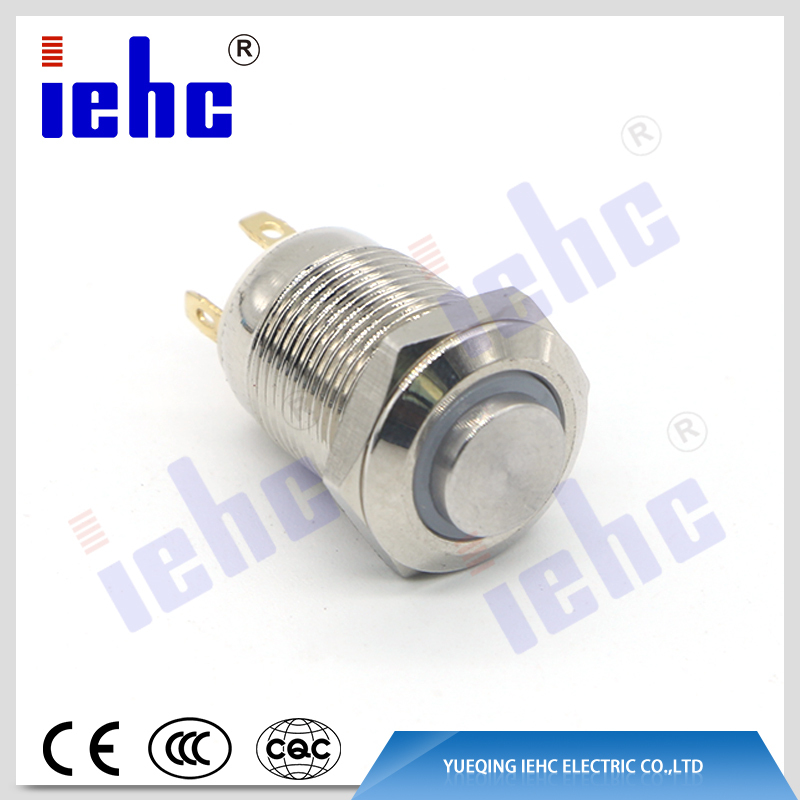 YHJ series Factory supply 4 pin waterproof metal led illuminated momentary mini push button switch