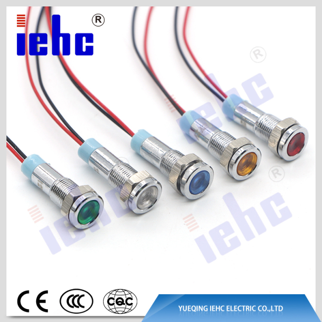 YHJ series 6mm led indicator light with wire