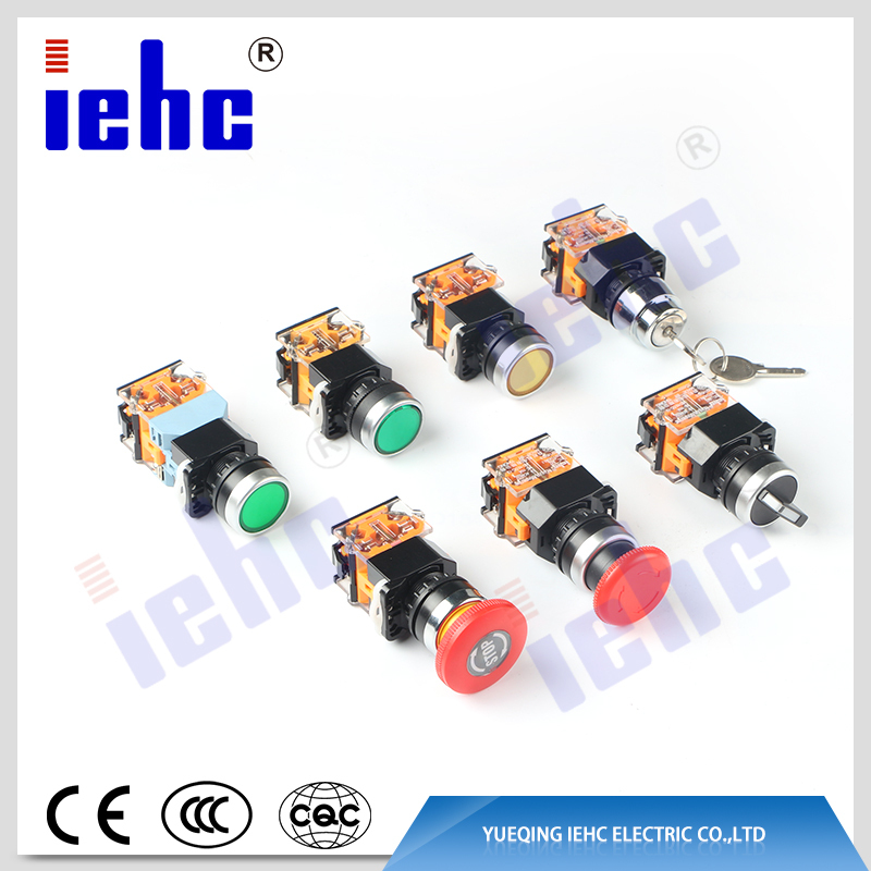 iehc  LA38 series 22MM 2 or 3 selector lock push button switch with key