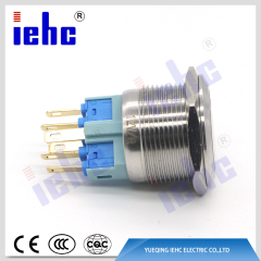 YHJ series 6 pin 22mm waterproof ring illuminated 1NO1NC anti-vandal metal push button switch