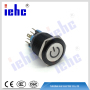 YHJ series 16mm 12V black anti-vandal metal push button switch with led light