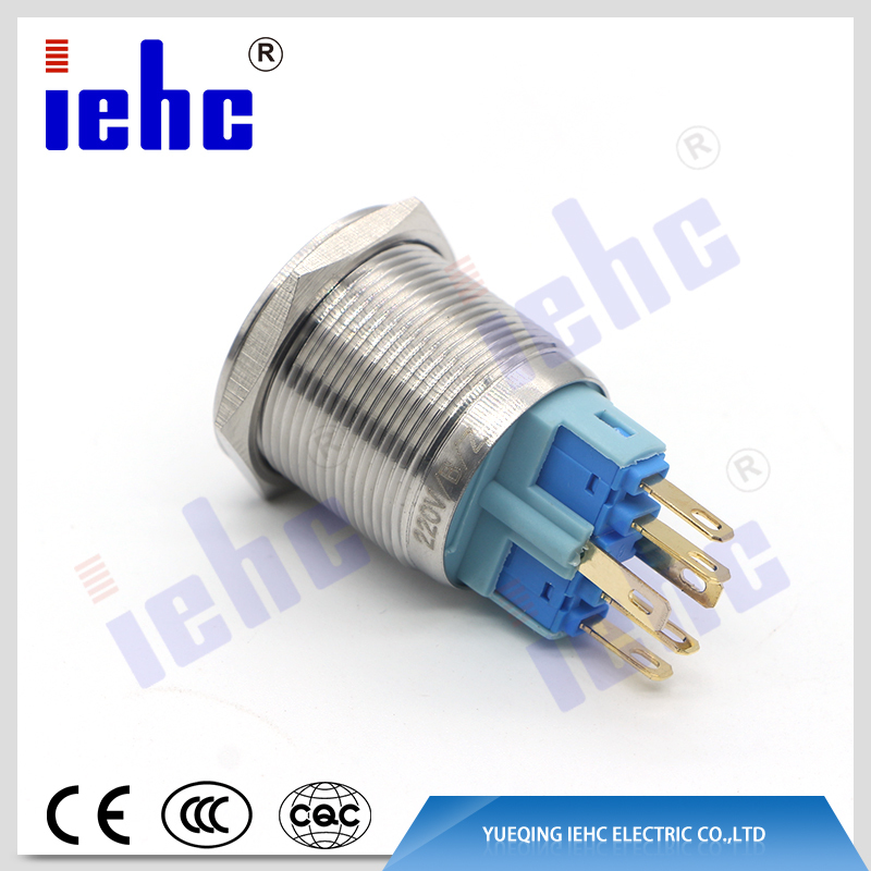 YHJ series made in China 22mm waterproof ip67 momentary metal pushbutton switch with led