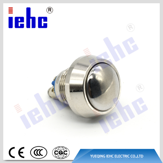 YHJ series 12mm waterproof Momentary anti-vandal metal push button switch