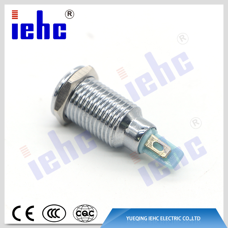 YHJ series factory supply 2pin 10mm waterproof yellow led illuminated metal indicator lights